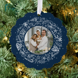 Carte Décorative Merry Christmas Photo Gold couronne