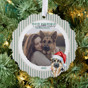 Carte Décorative Merry Woofmas aquarelle berger allemand