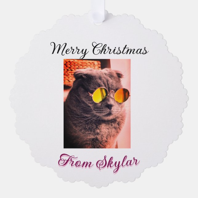 Carte Décorative Merveilleux chien de chat de Noël animal de compag (Recto)