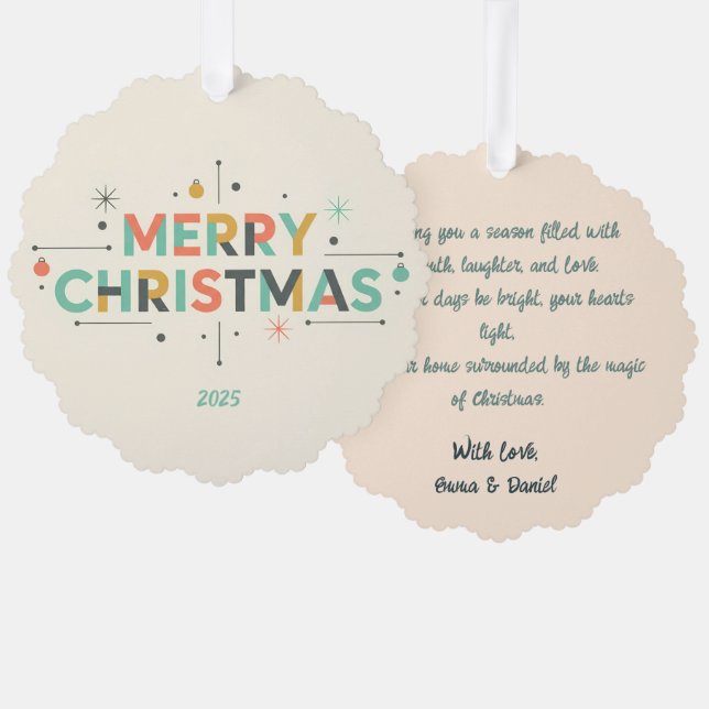Carte Décorative Mid-Century Merry Christmas – Retro Style (Recto/Verso)