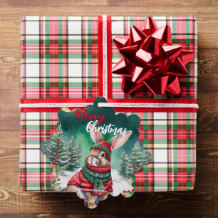 Carte Décorative Mignonne lapin lapin lapin lapin père Noël Noël No