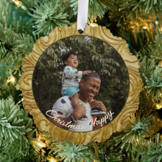 Carte Décorative Modèle photo tourbillonné d'or de Noël
