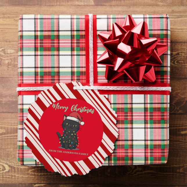 Carte Décorative modern merry cat christmas tree kitten CatMAS patt (Insitu (Cadeau))