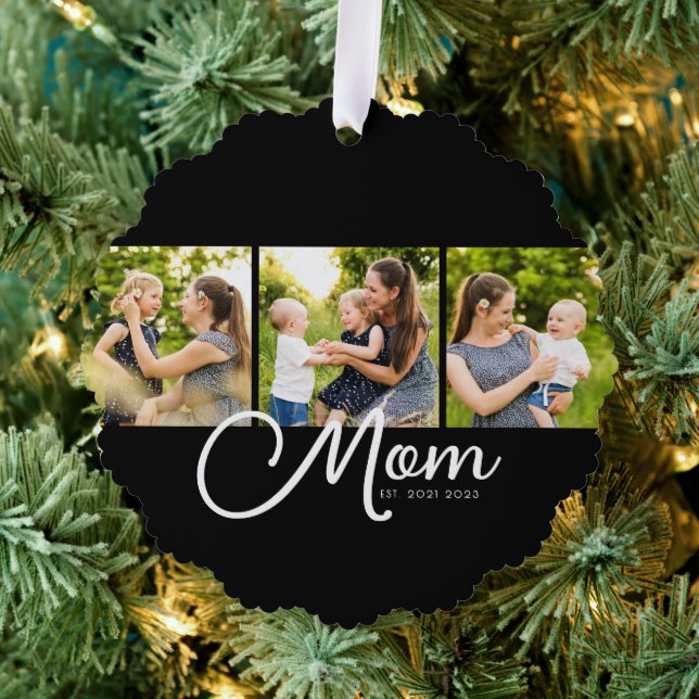 Carte Décorative Mom Established Modern Script Black 3 Photo (Insitu (Arbre))