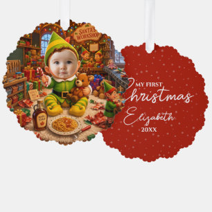 Carte Décorative Mon premier Noël Le petit aide du Père Noël Photo