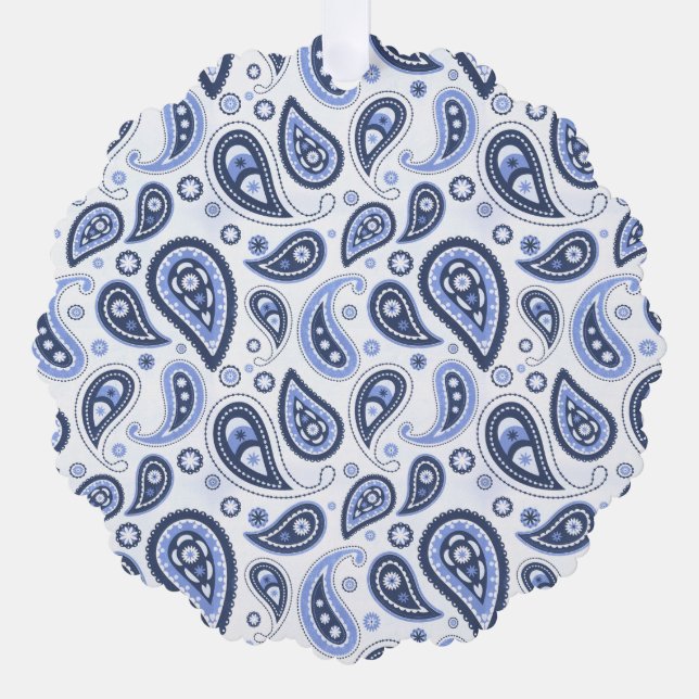 Carte Décorative Motif Blue Paisley (Recto)