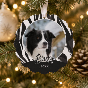 Carte Décorative Motif de fourrure de Border Collie Photo Noël