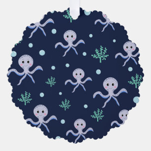 Carte Décorative Motif de Pieuvre Mignonne