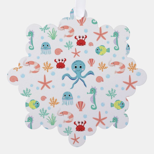 Carte Décorative Motif du monde marin (Recto)