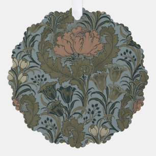 Carte Décorative Motif floral victorien antique terre cuite sauge