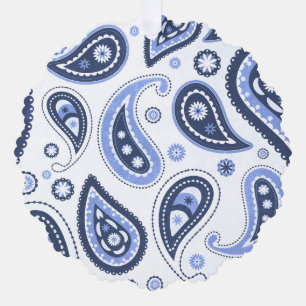 Carte Décorative Motif Paisley Bleu