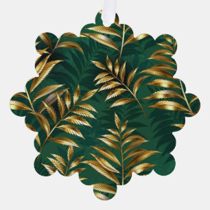 Carte Décorative Motif sans couture avec des fougères dorées