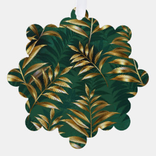 Carte Décorative Motif sans couture avec des fougères dorées