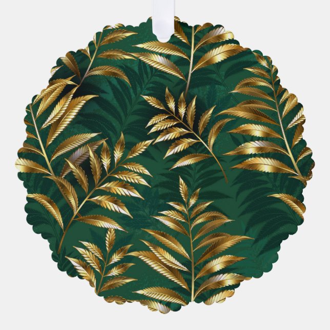 Carte Décorative Motif sans couture avec des fougères dorées (Recto)