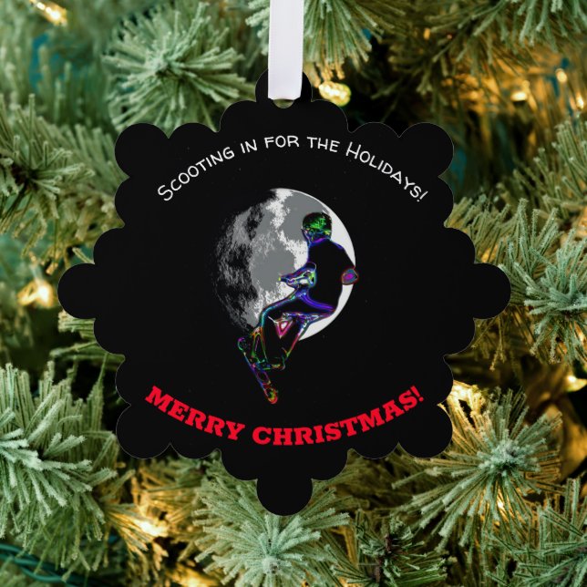 Carte Décorative Né à Scoot- Scooter Rider et Moon (Insitu (Arbre))