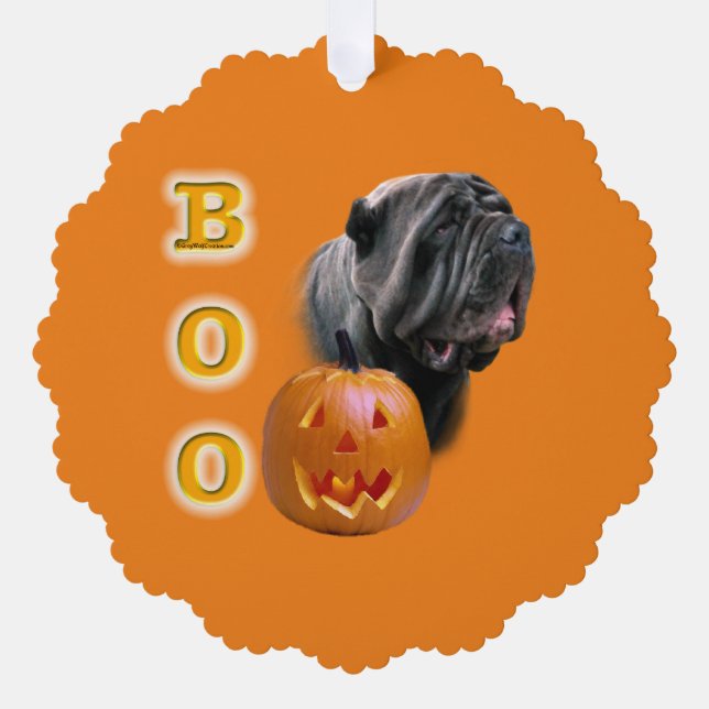 Carte Décorative Neapolitain Mastiff Halloween BOO (Recto)