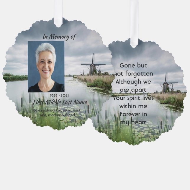 Carte Décorative Netherlands windmill Holland  Memorial Keepsake  (Recto/Verso)