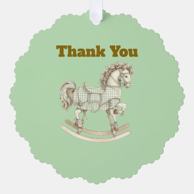 Carte Décorative Neutral Baby Shower Thank You Paper Ornament (Recto)