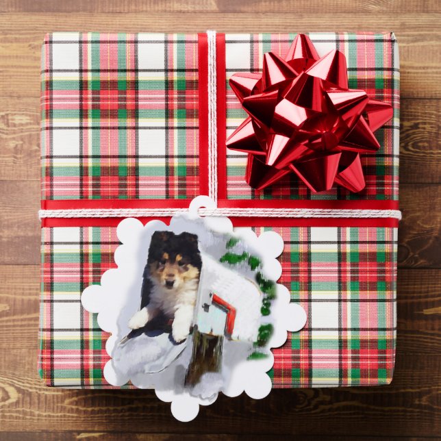 Carte Décorative Noël à Collie Puppy (Insitu (Cadeau))