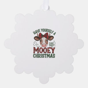 Carte Décorative Noël à la vache mignonne