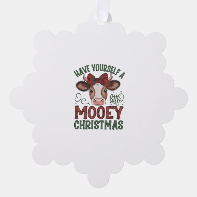 Carte Décorative Noël à la vache mignonne (Recto)