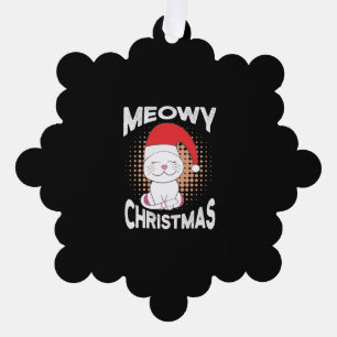 Carte Décorative Noël à Meowy avec chat de Noël