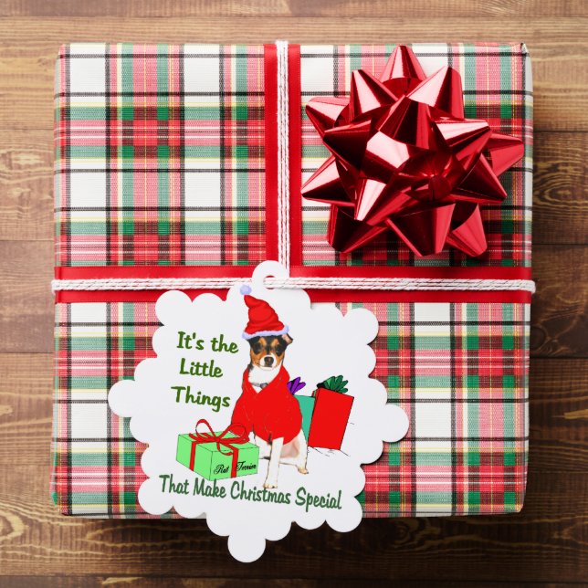 Carte Décorative Noël à Rat Terrier (Insitu (Cadeau))