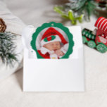 Carte Décorative Noël adorable du bébé<br><div class="desc">La photo de votre bébé fera la carte de Noël parfaite! Téléchargez votre propre photo et personnalisez le texte au dos,  en suivant le lien "Personnalisez ce modèle".</div>