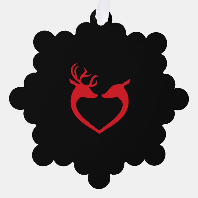 Carte Décorative Noël de l'amour des rennes (Recto)