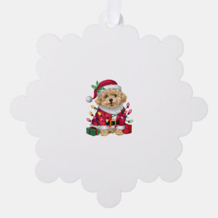 Carte Décorative Noël de l'éclairage de Noël Père Noël Maltipoo Chi