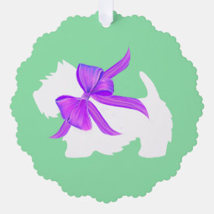 Carte Décorative Noel de Noël de chien de Terrier Westie blanc cust