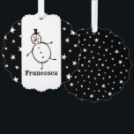 Carte Décorative Noël de Snowman personnalisé<br><div class="desc">Cette carte de Noël personnalisée présente le personnage Snowman de l'équipage de Noël.</div>