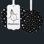 Carte Décorative Noël de Snowman personnalisé<br><div class="desc">Cette carte de Noël personnalisée présente le personnage Snowman de l'équipage de Noël.</div>