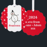 Carte Décorative Noël de Snowman personnalisé<br><div class="desc">Cette carte de Noël personnalisée présente le personnage Snowman de l'équipage de Noël.</div>