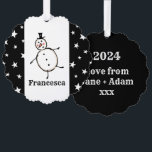 Carte Décorative Noël de Snowman personnalisé<br><div class="desc">Cette carte de Noël personnalisée présente le personnage Snowman de l'équipage de Noël.</div>