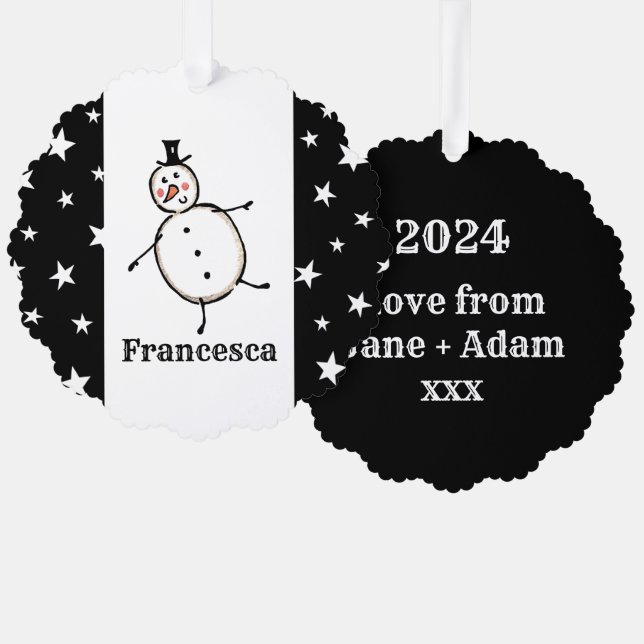Carte Décorative Noël de Snowman personnalisé (Recto/Verso)