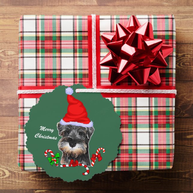 Carte Décorative Noël des Schnauzer miniatures (Insitu (Cadeau))