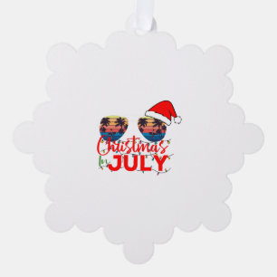 Carte Décorative Noël en juillet Santa Hat Sunglasses Beach
