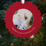 Carte Décorative Noël Ensemble Est Notre Endroit Préféré<br><div class="desc">**Célébrez la joie de la convivialité ce Noël avec notre ornement de papier photo personnalisé** Cette saison des Fêtes, partagez la chaleur de la convivialité avec notre ornement de papier photo personnalisé. Doté d'un modèle photo circulaire qui vous permet de mettre en valeur vos moments les plus chers et d'une...</div>