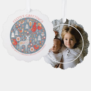 Carte Décorative Noël Forêt nordique scandinave personnalisée