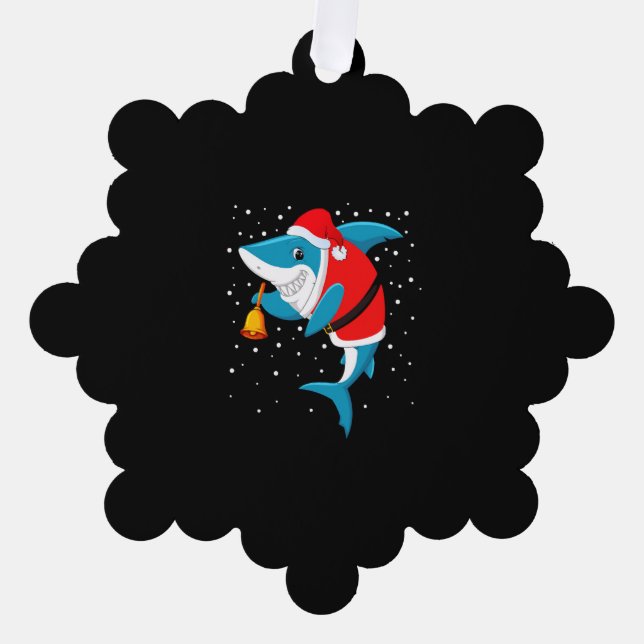 Carte Décorative Noël - Funny T-shirt requin de Noël (Recto)