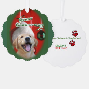 Carte Décorative Noël Golden Retriever