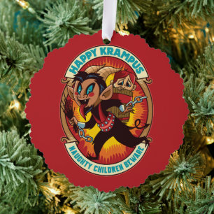 Carte Décorative Noël Joyeux Krampus Naughty Enfants Attention