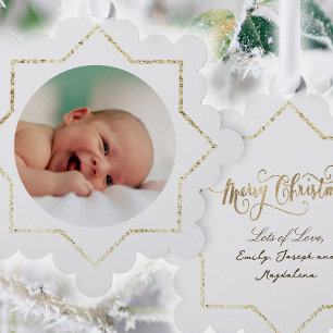 Carte Décorative noël nouveau cadre de fausse feuille bébé