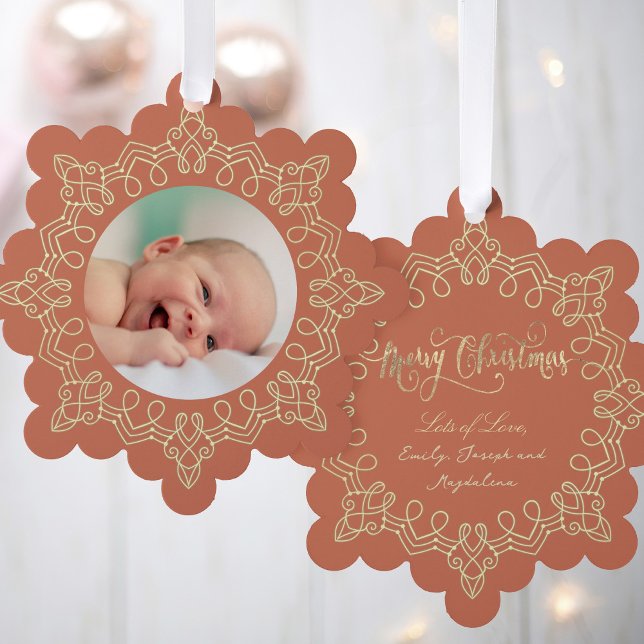 Carte Décorative noël orange poussiéreux nouveau bébé (Créateur téléchargé)