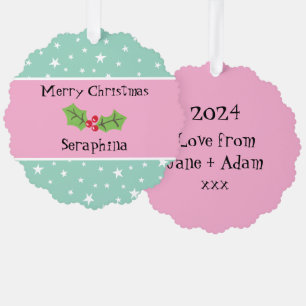 Carte Décorative Noël personnalisé Holly & Berries