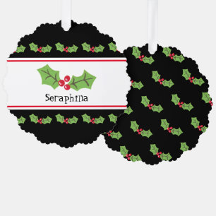Carte Décorative Noël personnalisé Holly & Berries