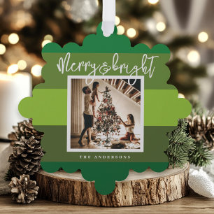 Carte Décorative Noël Photo Green Stripes vacances