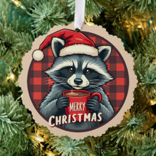 Carte Décorative Noël Raton laveur Cocoa Cheer