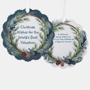 Carte Décorative Noël Voeux de verdure Wreath Volunteer